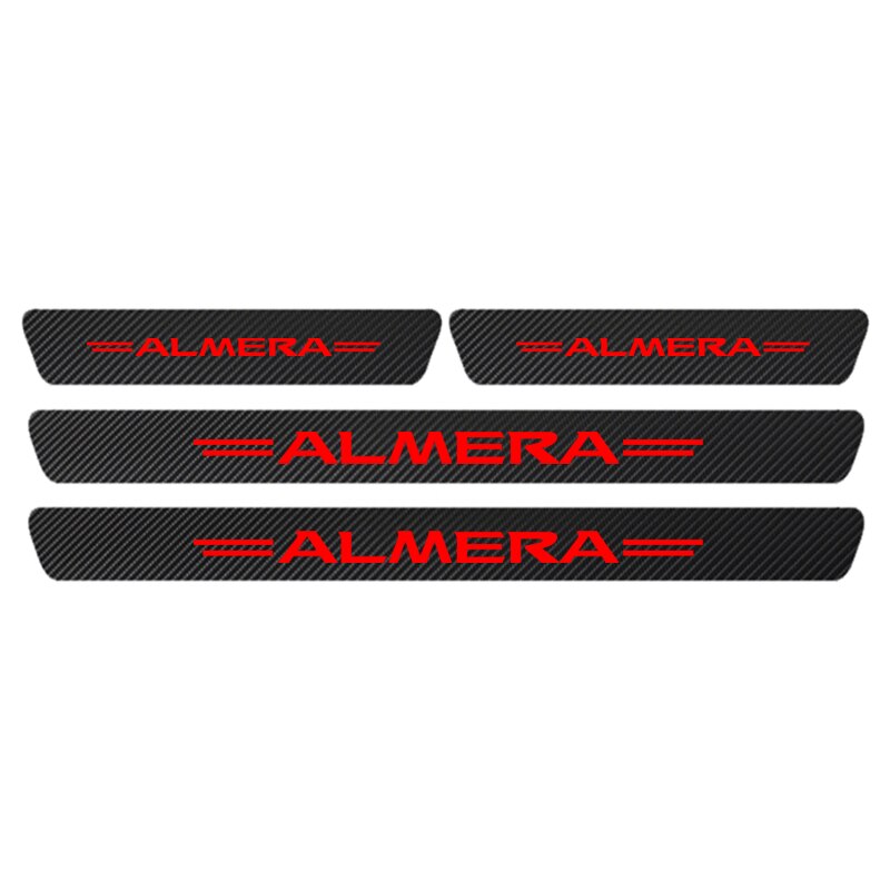 4pcs Stiker Pintu Mobil Bahan Karbon Fiber Untuk Nissan Nismo Nissan Almera