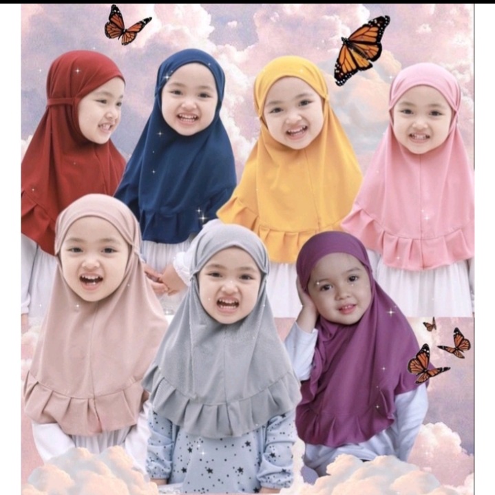 HIJAB ANAK BAYI BERGO SYAKILA ( 1 BULAN - 2 tahun ) / kerudung anak perempuan / jilbab anak terbaru