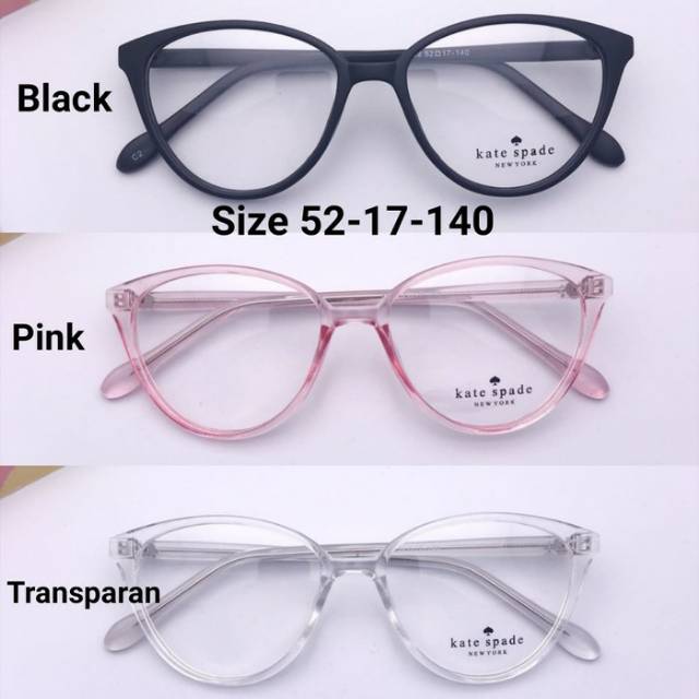 Frame kacamata Kate spade 608 pink glossy kacamata cat eye