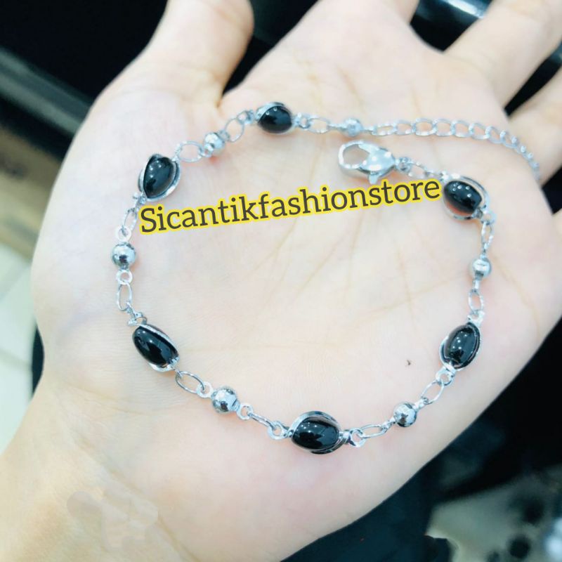 Gelang Titanium Wanita Kekinian Simpel Terbaru Terlaris Anti Karat Tidak Luntur Gelang Wanita Elegan