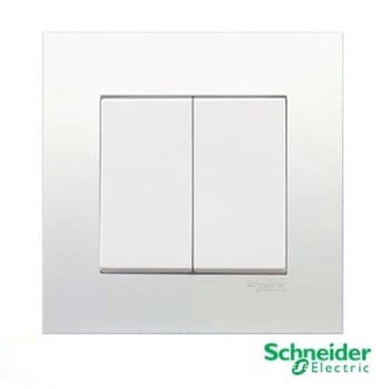 SCHNEIDER SAKLAR DOUBLE VIVACE KB32_1 W 2 GANG 1 WAY - Saklar Seri Vivace Schneider