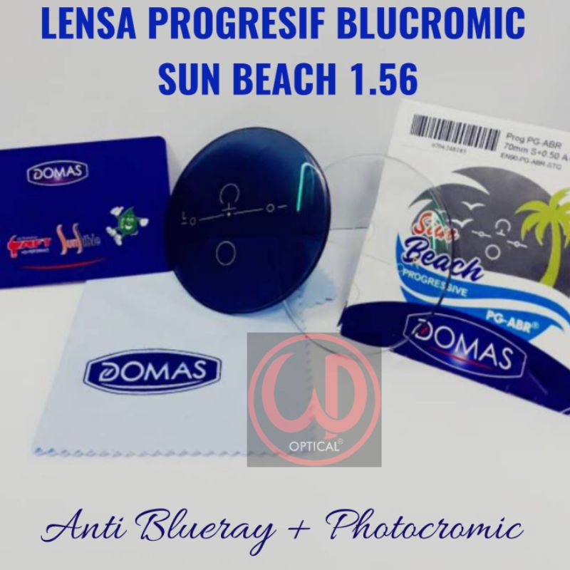 LENSA PROGRESIF BLUCROMIC DOMAS SUNBEACH PROGRESIF PHOTOCROMIC ANTI BLUERAY COATING HIJAU