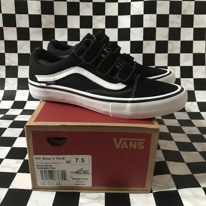 VANS OLDSKOOL V PRO BLACK WHITE ORIGINAL/ VANS VELCRO ORIGINALS