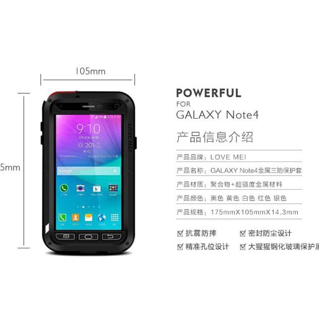 case samsung note 4 lovemei ori - casing cover samsung note 4 - Izhar.Farida