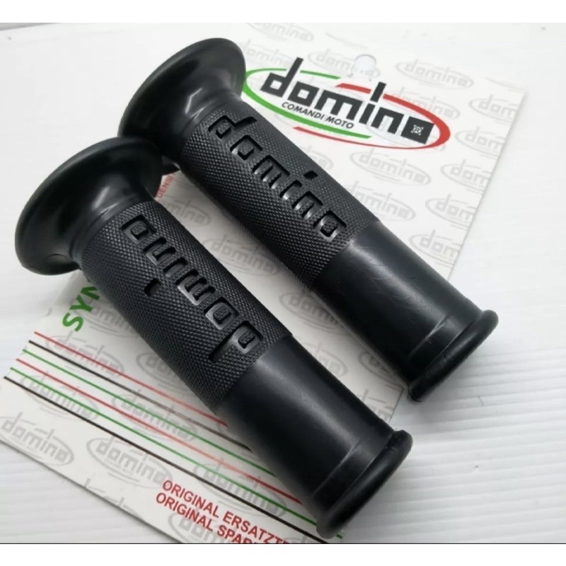 Handgrip domino polos black series universal harga sepasang kiri kanan empuk cocok semua motor