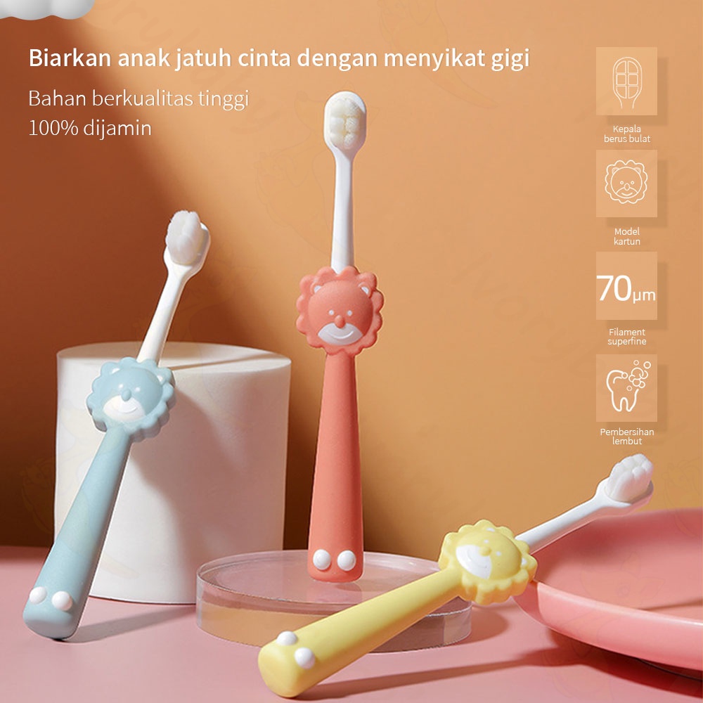Ivorybaby Sikat gigi anak bayi 2 tahun dan sikat lidah bayi 2 in 1 baby tooth brush