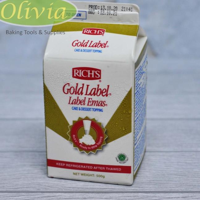 

[KODE BLF7A] RICHS Rich's GOLD LABEL Whipping Cream 500 gr Whip Topping Emas