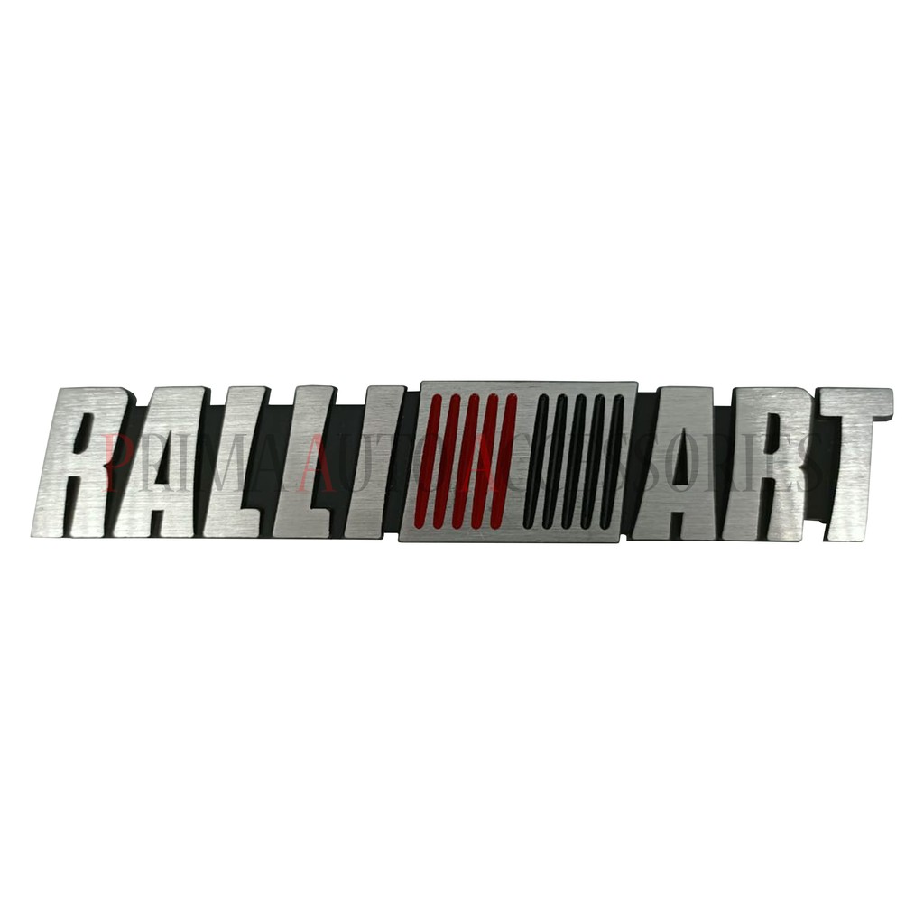 Logo Emblem Mobil Stainless Steel Chrome RALLI ART / RALLIART