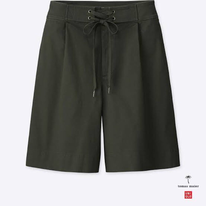Celana Cewek Uniqlo x Tomas Maier chino Wide leg shorts
