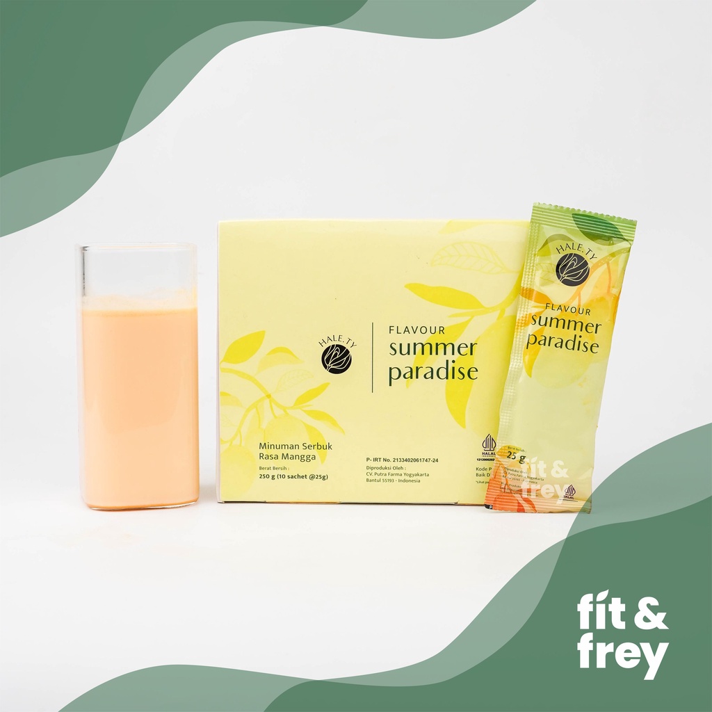 HALETY Summer Paradise 25g (1 Sachet) - Minuman Superfood Rasa Mangga - Fiber Drink / Vitamin Drink / Minuman Bernutrisi