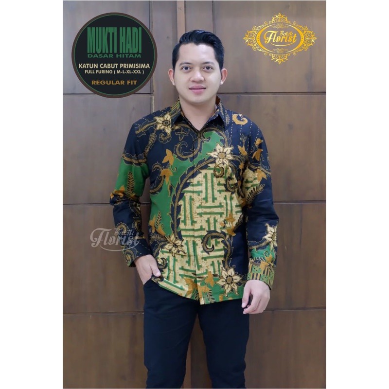 BATIK MUKTI HADI DASAR HITAM FULL FURING KATUN HALUS SRAGENAN SIZE M-XXL ASLI SOLO TERMURAH