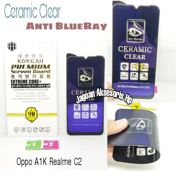 Ceramic CLEAR ANTI BLUE Realme C2 Oppo A1K 6.1 inch Screen Protector Full Layar Anti Broken