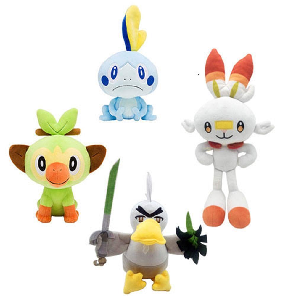 Lanfy Sobble Mainan Mewah Hadiah Natal Lucu Raboot Kartun Boneka Kelinci Cicak Monyet Elf Figure Mainan Mewah Pokemon Toys