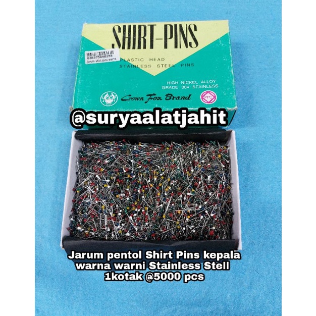 Jarum pentol timah Shirt-Pins 2.5cm Mix warna @5000pcs rp.59.500/ktk