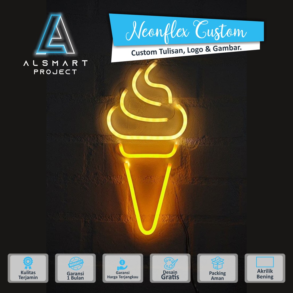 Neon Flex Sign Ice Cream Ready