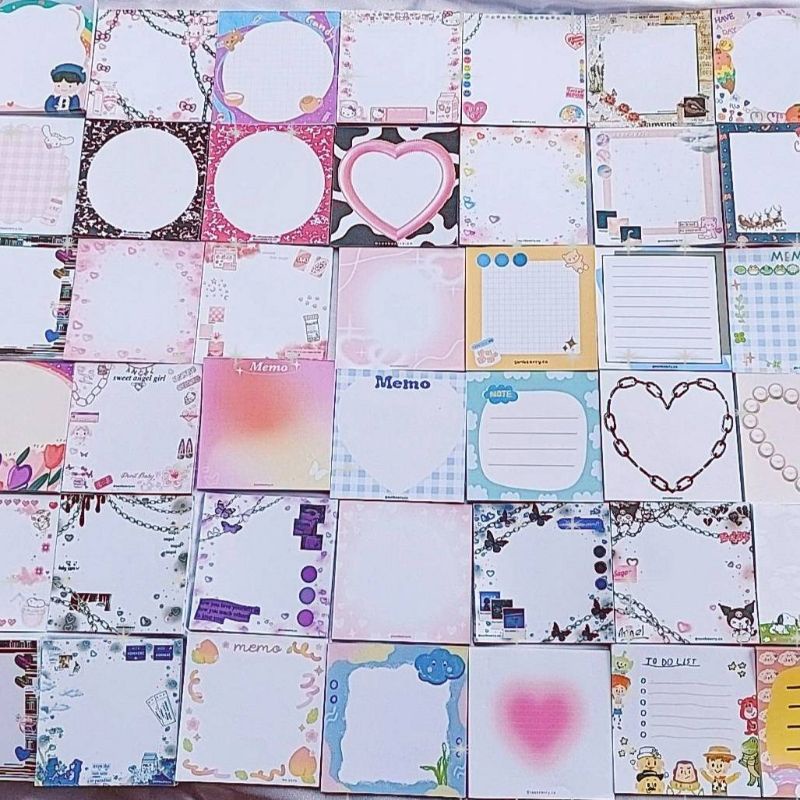 

Memo pad by sunbearry.co custom memo pad bts snoppy aesthetic star scrabook