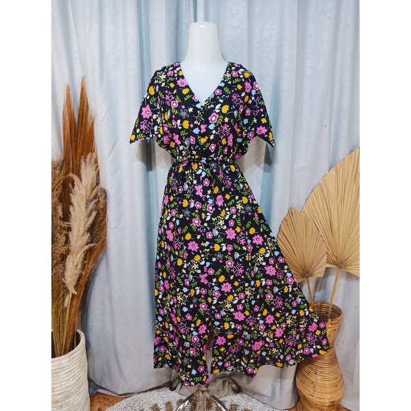 DASTER BALI SENORITA PANJANG BUSUI FRIENDLY-Kembang Black