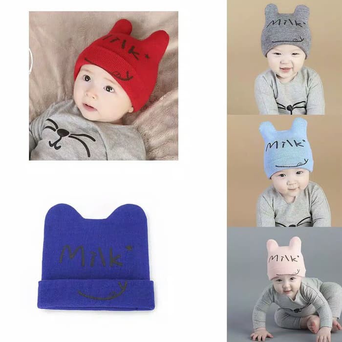 Topi bayi baru lahir topi bayi rajut topi baby milk topi rajut bayi