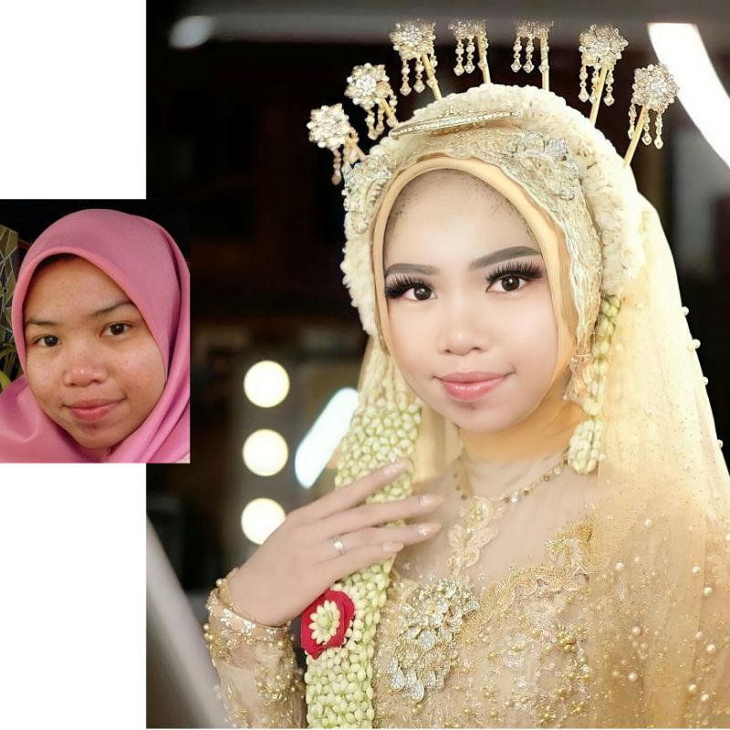 Jasa Edit Foto Tanpa Cetak | Pengantin Adat Jawa Hijab