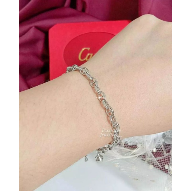 Gelang tangan Rantai paperclip Replika Berlian lapis emas