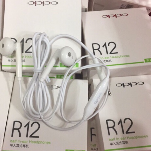 HEADSET HANDSET OPPO MURAH R-12 IN EAR HANDSFREE HENSET HEADPHONE OPPO R12