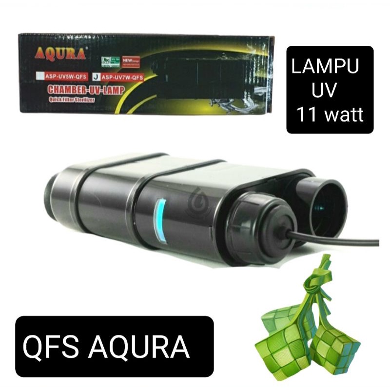 AQURA ASP QFS 11 WATT LAMPU UV AQUARIUM KOLAM IKAN HIAS