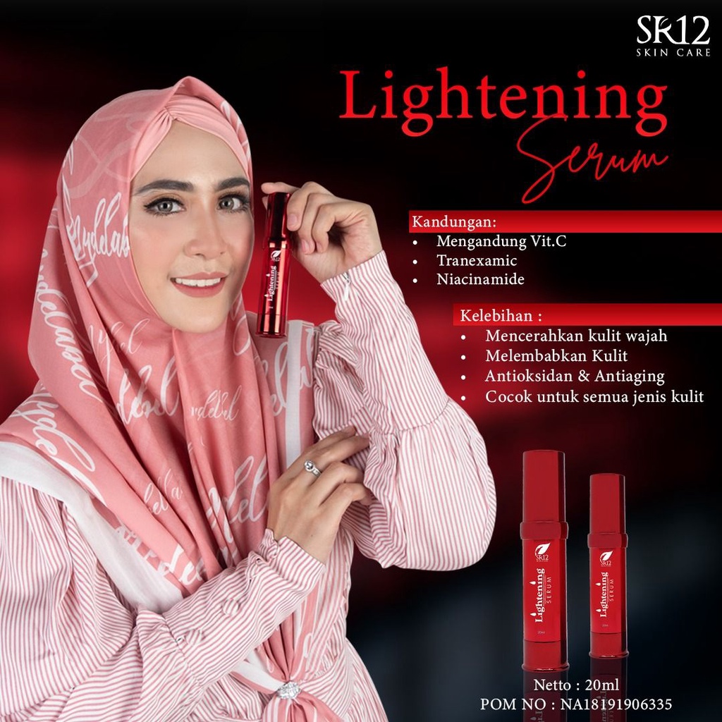 LIGHTENING SERUM SR12 | SERUM PEMUTIH WAJAH BPOM | BRIGHTENING SERUM | MEMUTIHKAN WAJAH ALAMI BPOM