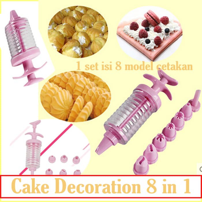 Cake Decoration 8 in 1 - Pen Penghias Kue Tart Cookies Art