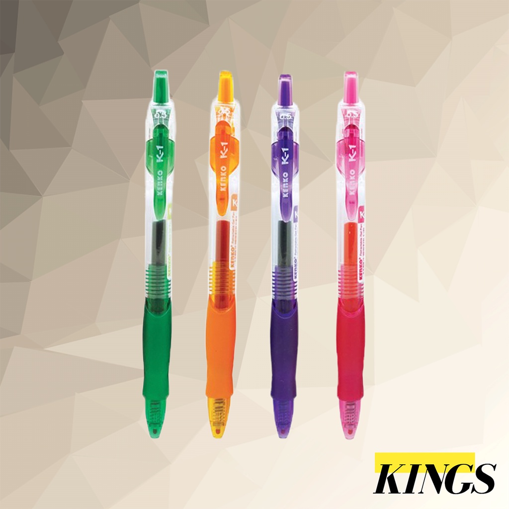 

RK 12 PCS Kenko Gel Pen / Pena / Bolpen / Pulpen Retractable K-1 0.5 mm