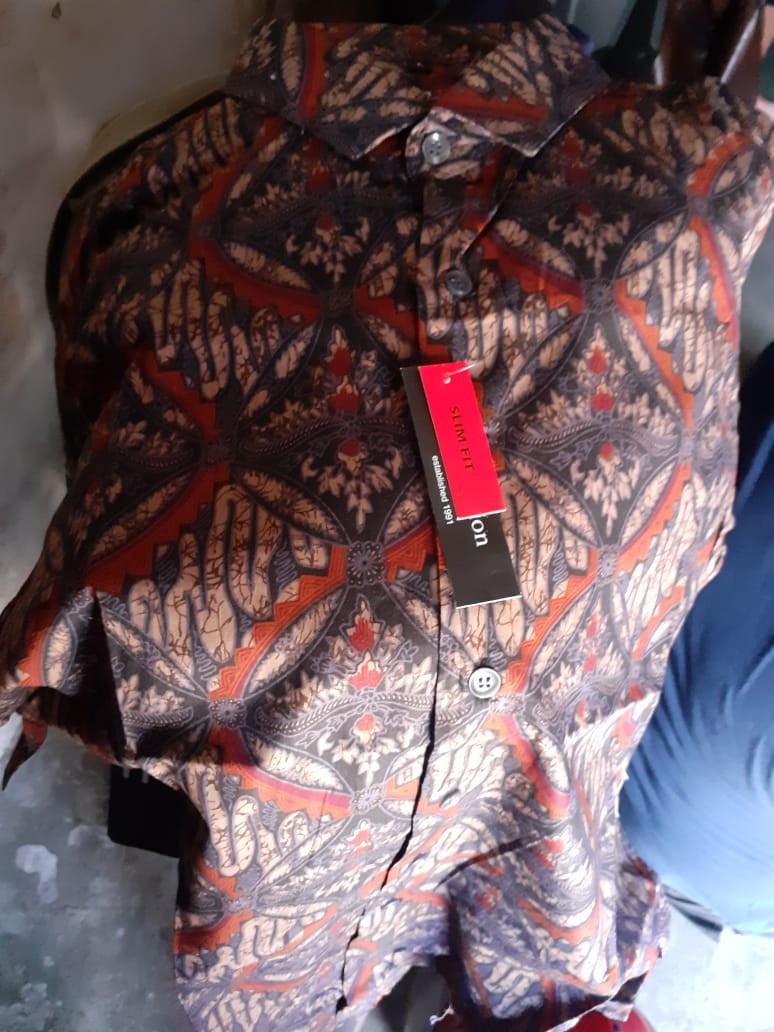 Cbs778 Kemeja Batik Pria Slim Fit Lengan Pendek Best Seller