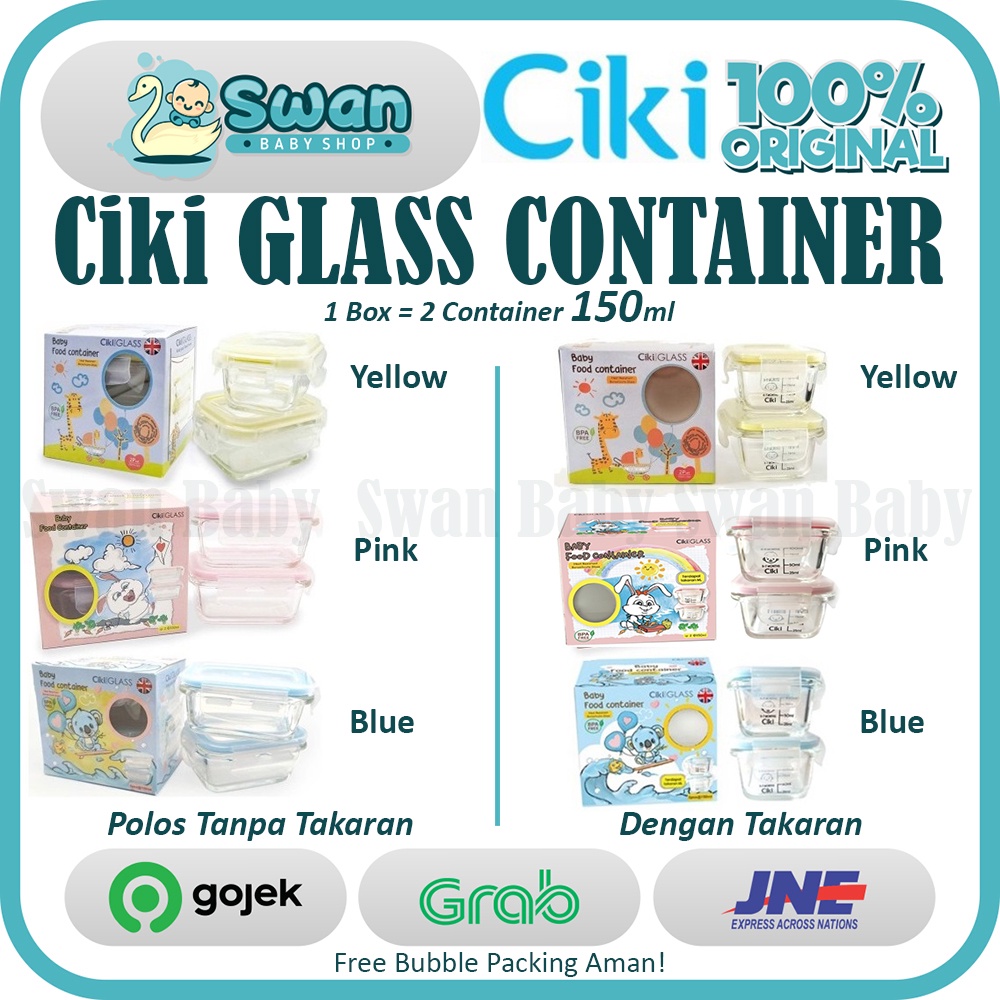 Ciki Glass Baby Food Container / Mpasi Bayi 150ml Isi 2