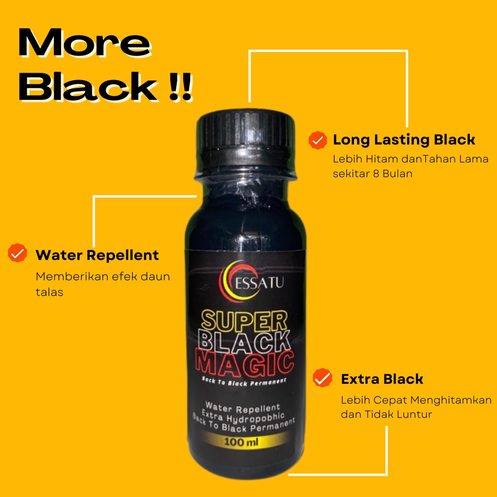 Essatu Super Black Magic Premium - Penghitam Plastik Body Motor, Trim Restorer &amp; Dasboard Mobil