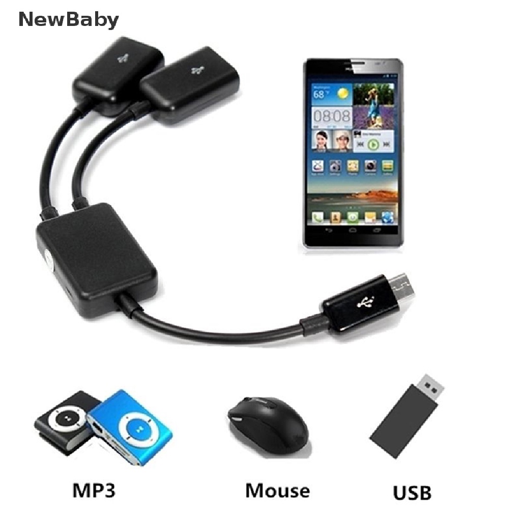 Kabel Adapter Dual Micro USB OTG Hub Host Untuk Tablet PC Smartphone