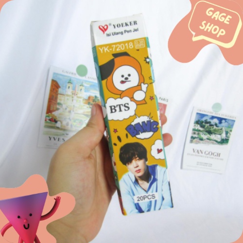 

isi reffil pulpen tinta karakter bts bt21 army1 set (20 pcs) pen lucu unil pena bolpen unik keren imu fancy cisa COD termurah import