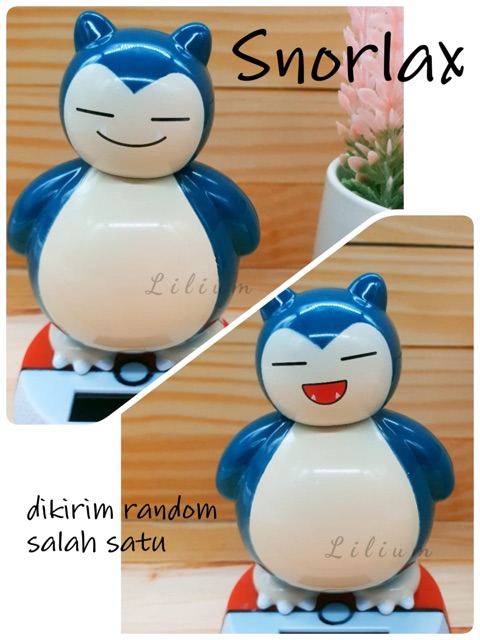 Pajangan dashboard mobil solar power miniatur bare bear totoro pokemon pikachu snorlax unicorn