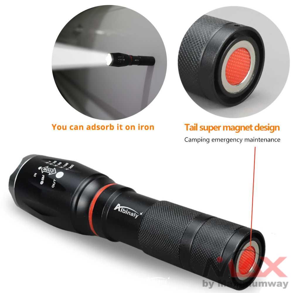 [100% ORIGINAL] Senter swat Police Ligh super terang LED Torch Cree XM-L T6 8000 Lumens outdoor waterproof