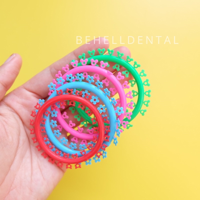 25 PICS KARET BEHEL GIGI MOTIF KARAKTER TEBAL - Mickey Mouse Kitty Flower - Ligature Ties Orthodontic Ortho Rubber - Karet Behel Bracket Dental- Behelldental