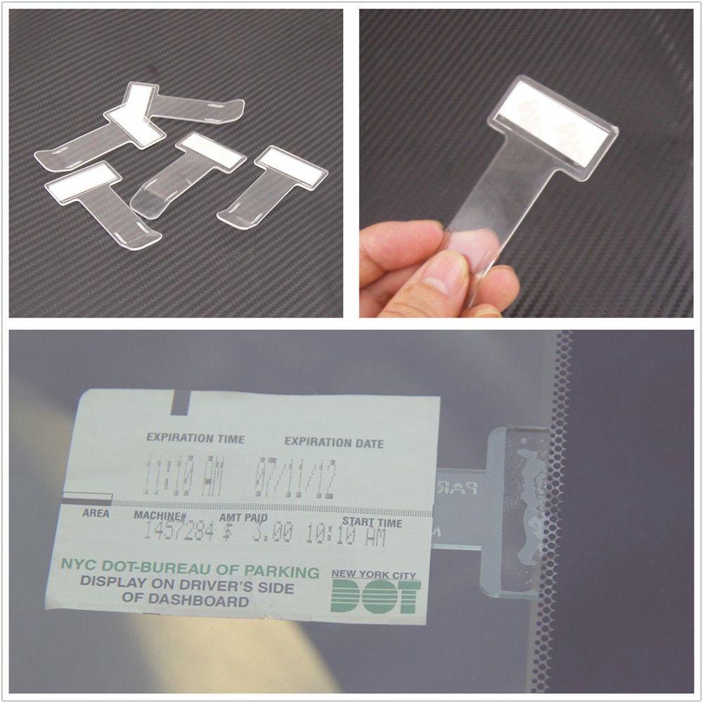 Wonder 2Pcs Holder Izin Tiket New Windscreen Clear Clip Sticker