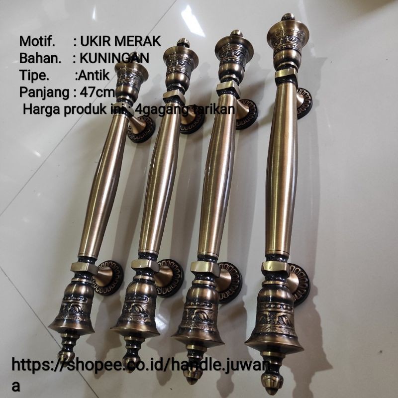 handle Kuningan tarikan gagang pintu 2set