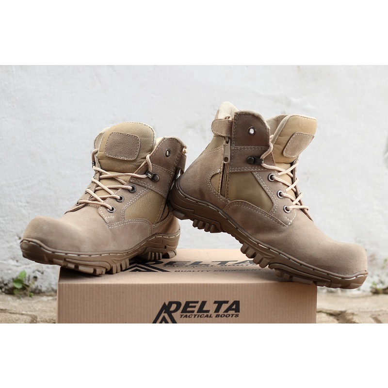 Sepatu Safety Boots DELTA tactical gunung adventure Hiking Outdoor ujung besi 6INC