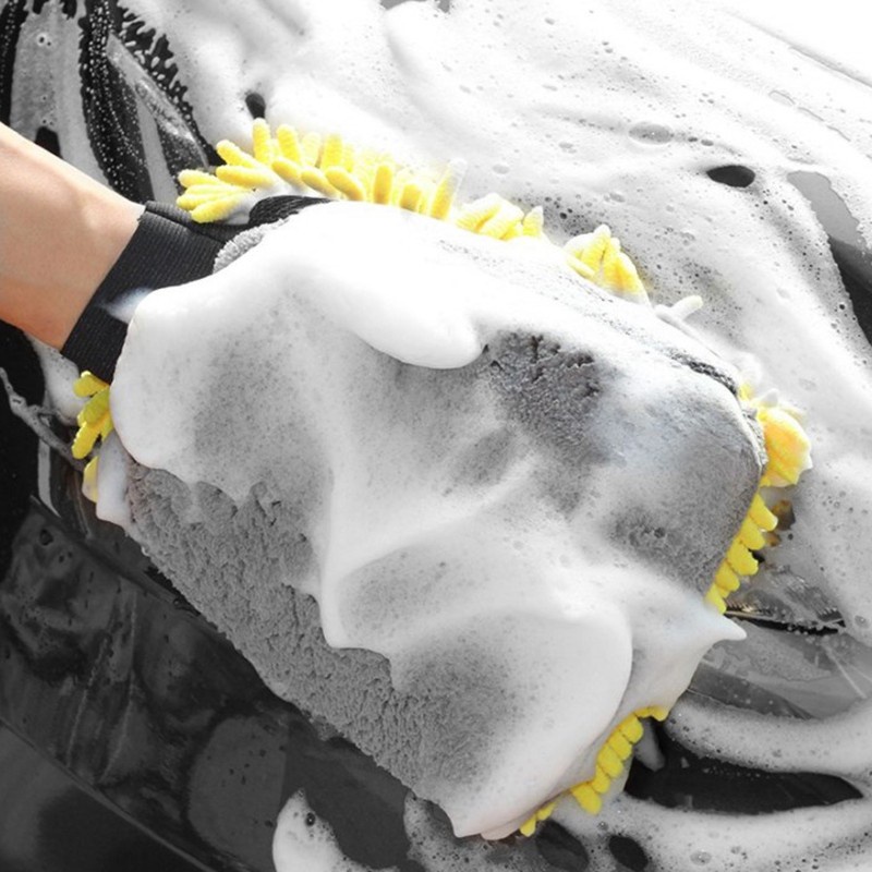 Sarung Tangan Cendol Anti Air TEBAL Microfiber Lap Mobil 726