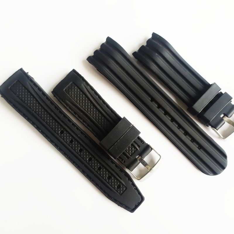 strap rubber silicon size 24 mm untuk semua merk jam tangan