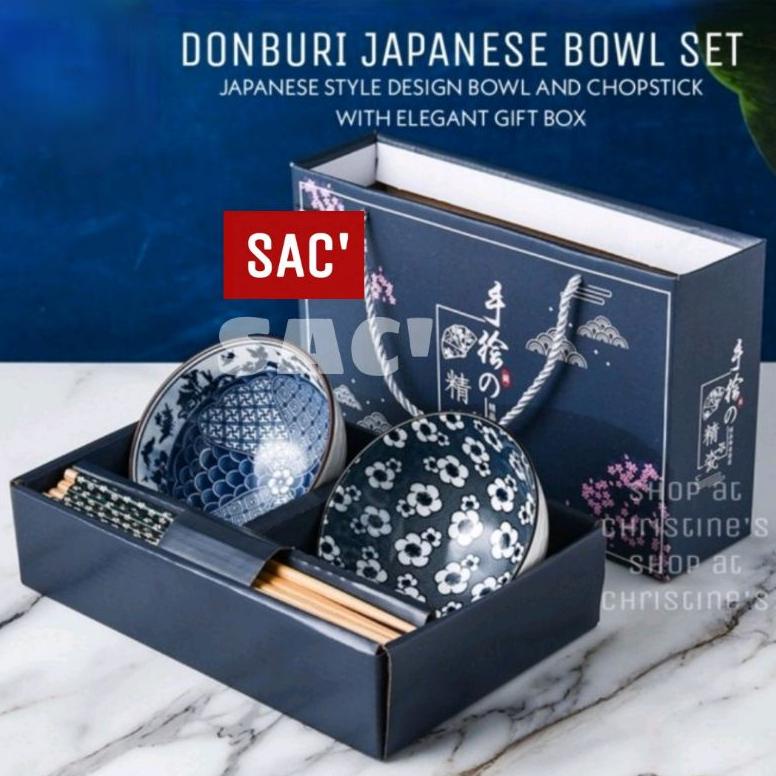 DONBURI JAPANESE BOWL SET MANGKOK SUMPIT SET ALAT MAKAN GAYA JEPANG SOUVENIR KADO BINGKISAN MANGKUK 