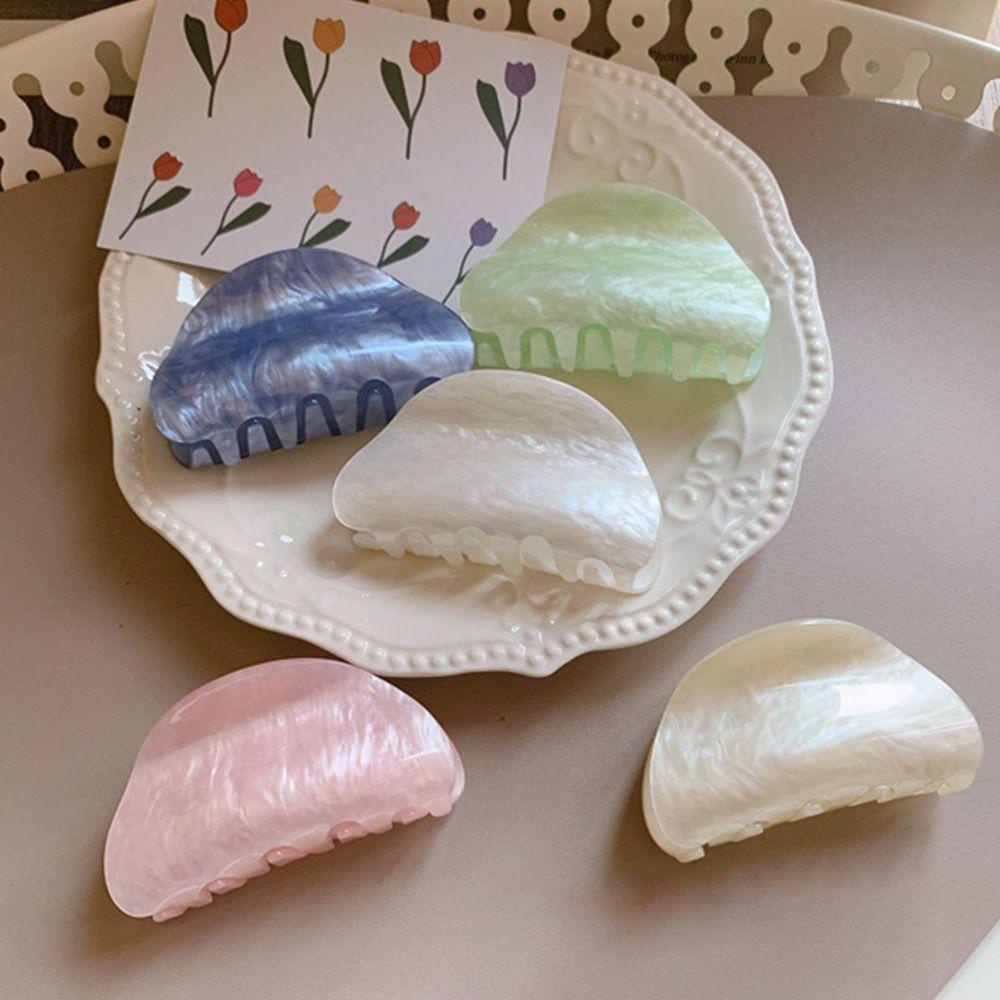 Needway Claw Clip Aksesoris Rambut Fashion Wanita Marmer Bertekstur Disk Rambut Akrilik Jepit