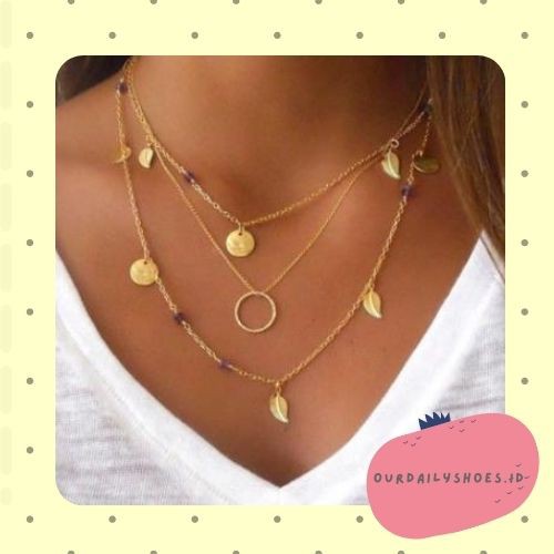 ★ODS★FA36  Multi-layer Fashion Metal Necklace Women Kalung