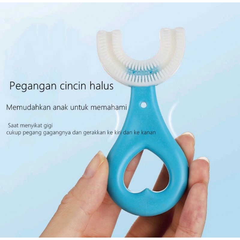 Sikat Gigi Anak Bentuk U Bahan silikon 2-6 Tahun dan 6-12 Training Tooth Brush silicon