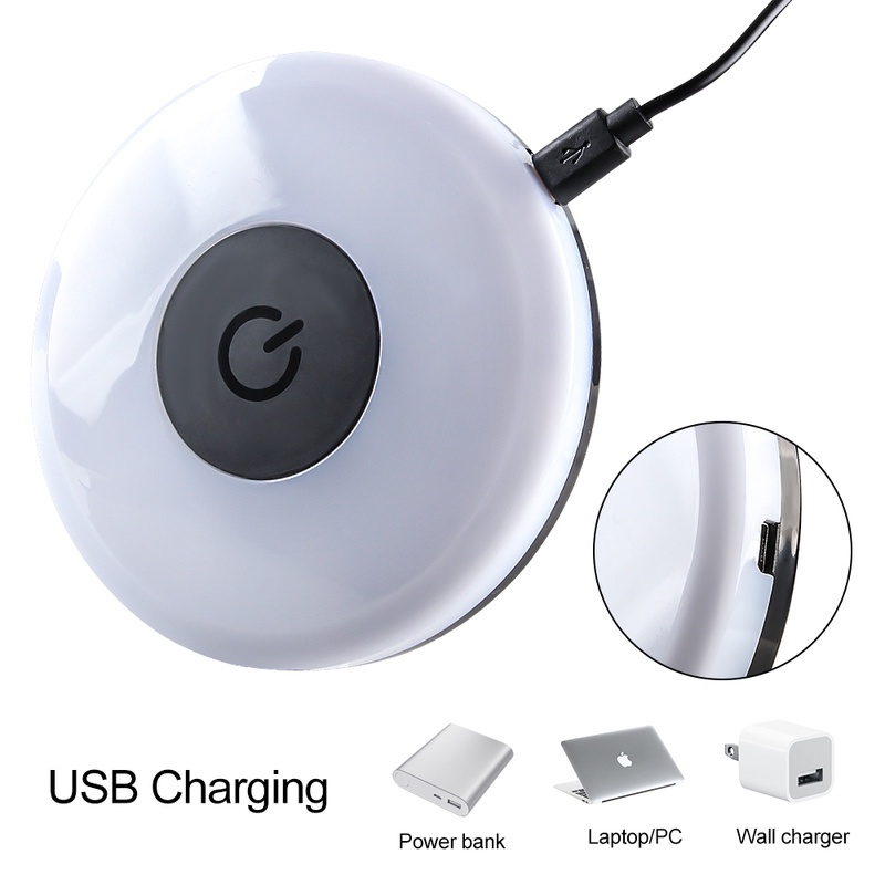 Lampu Baca LED Magnetik Portable Bentuk Bulat Dengan Port Charger Usb