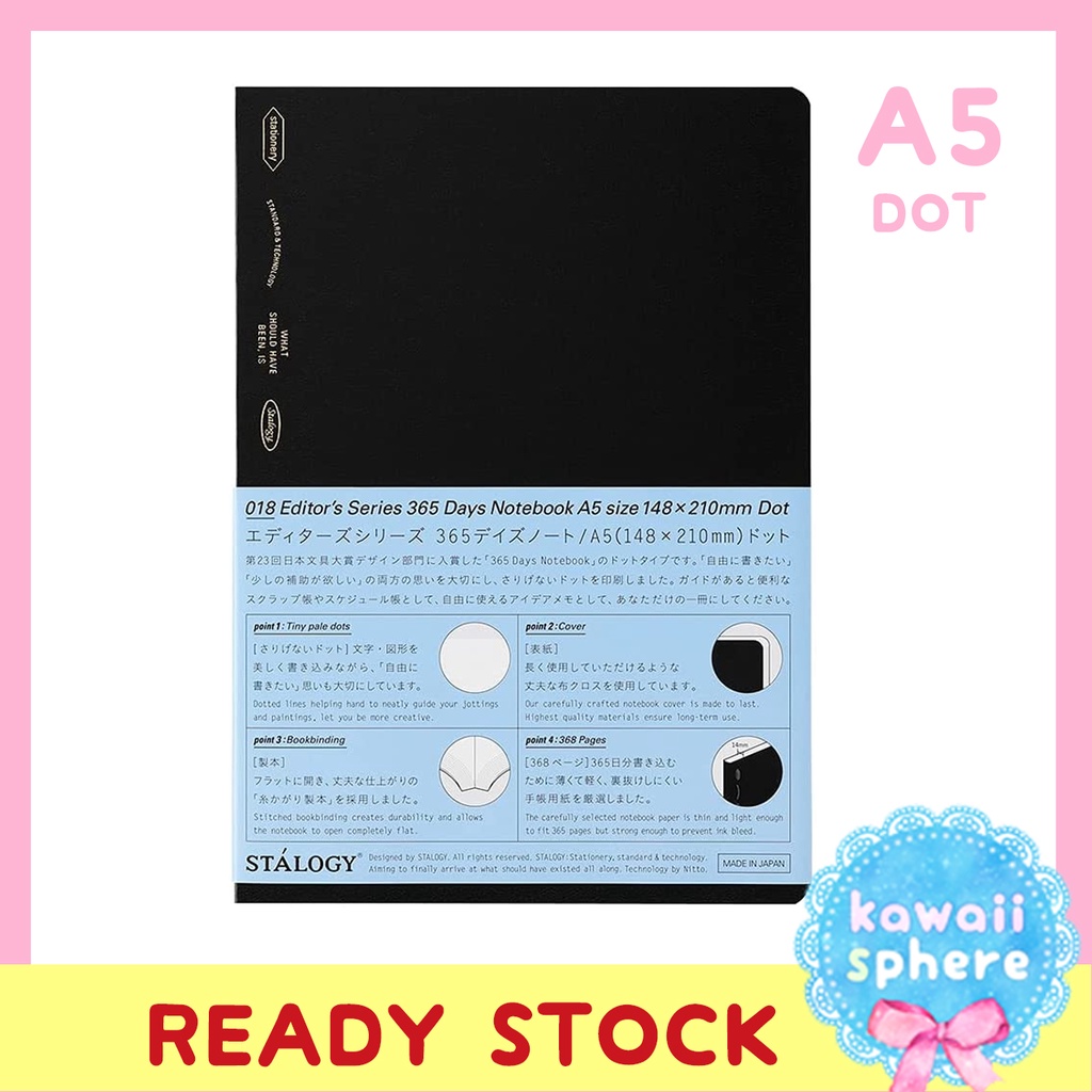 

Stalogy 365 Days Notebook | A5 Dot Grid | Ready Stock
