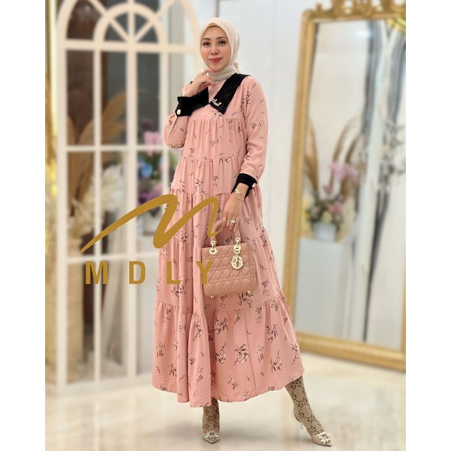 Gamis Dress Wanita Terbaru FLeura Midi Dress by Mdly 3214