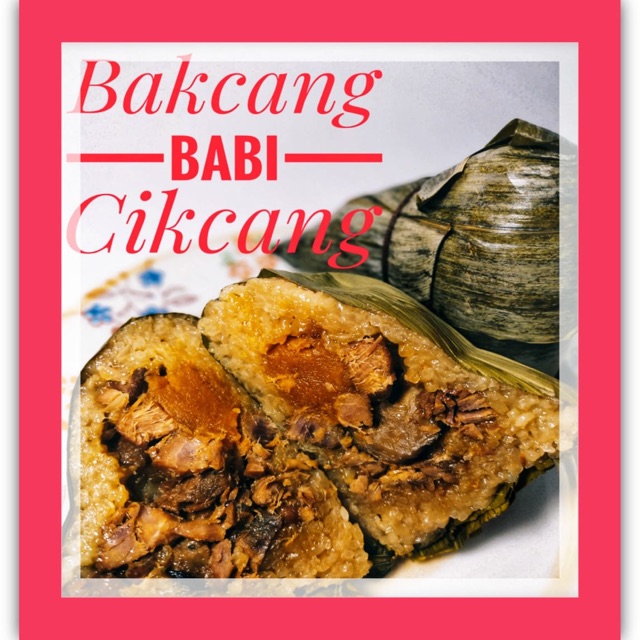 

Bakcang ketan isi daging babi, kacang chestnut, jamur tungku, kuning telur asin masir utuh